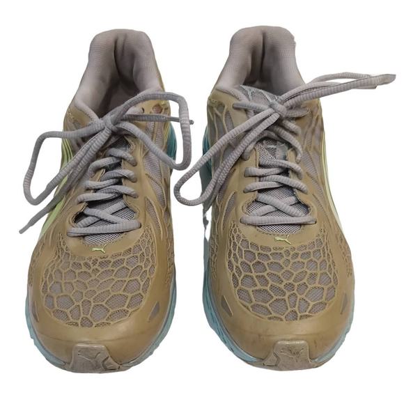 PUMA Womens Running Shoes Sneakers Sz 8 BioWeb Elite‎ WebCage Gray Blue Green - Picture 2 of 11